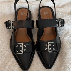 Wild Fable Black Pointed Flats with Buckle Detail